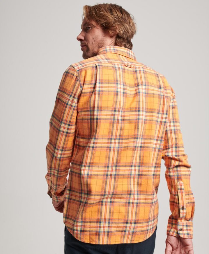 Superdry Organic Cotton Lumberjack Check Shirt Orange Men