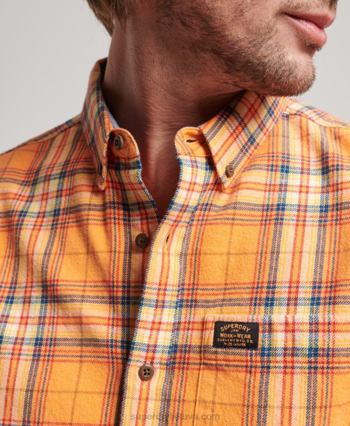 Superdry Organic Cotton Lumberjack Check Shirt Orange Men