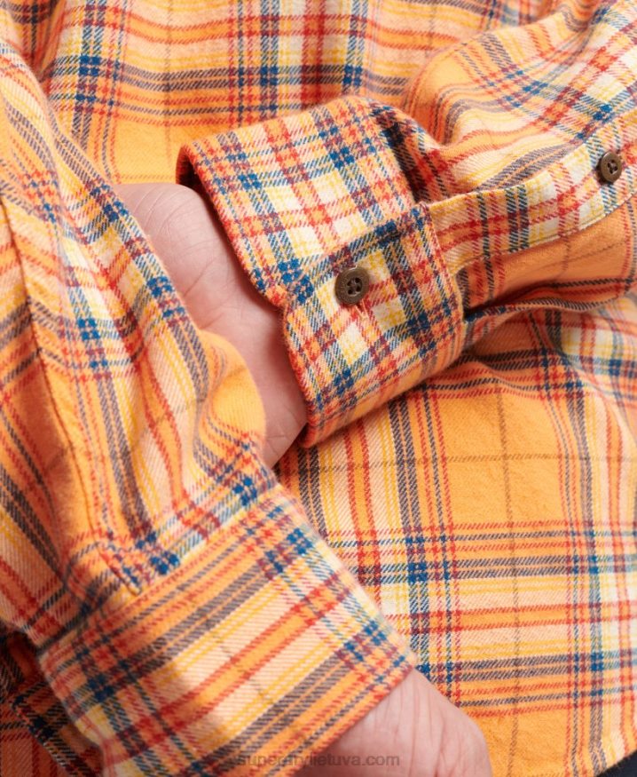 Superdry Organic Cotton Lumberjack Check Shirt Orange Men