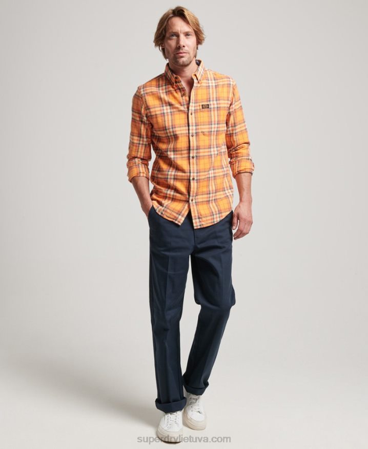 Superdry Organic Cotton Lumberjack Check Shirt Orange Men