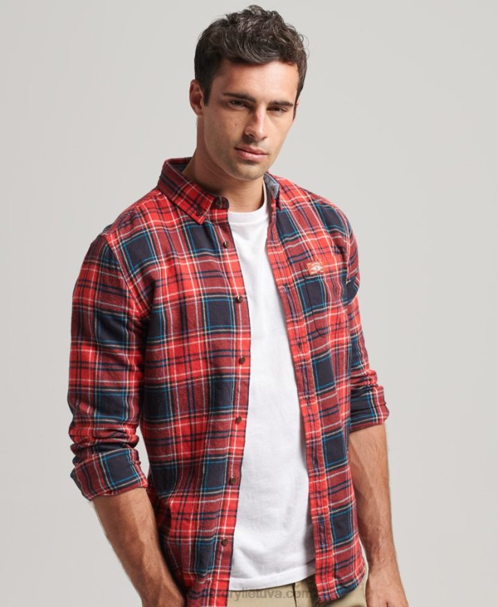 Superdry Organic Cotton Lumberjack Check Shirt Red Men