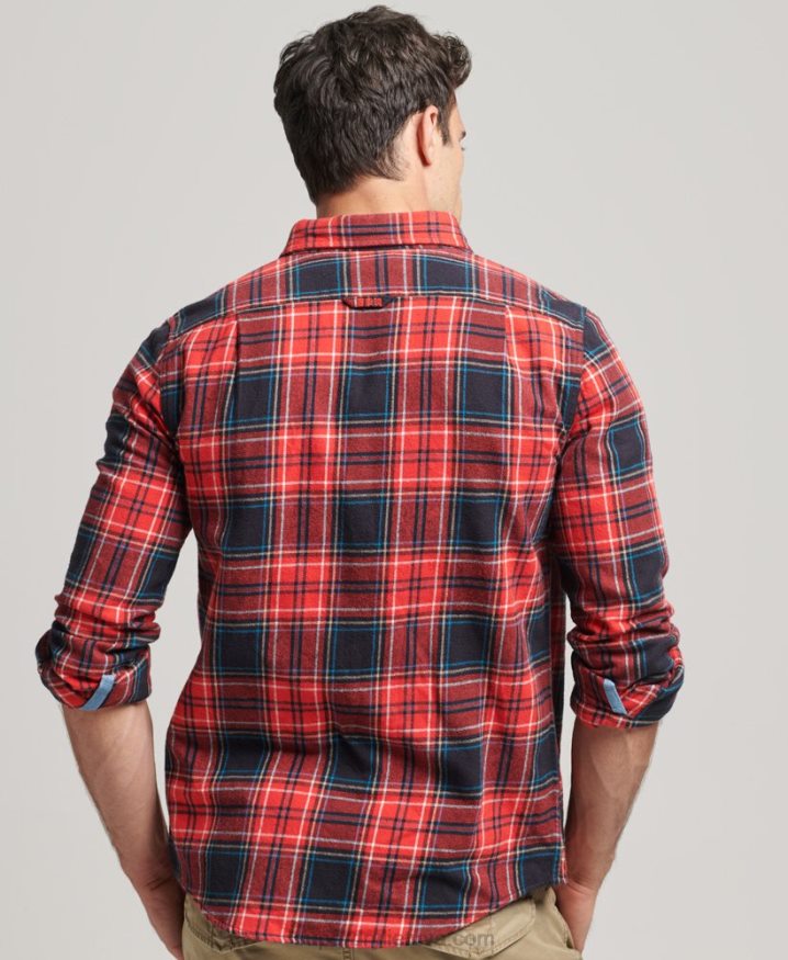 Superdry Organic Cotton Lumberjack Check Shirt Red Men