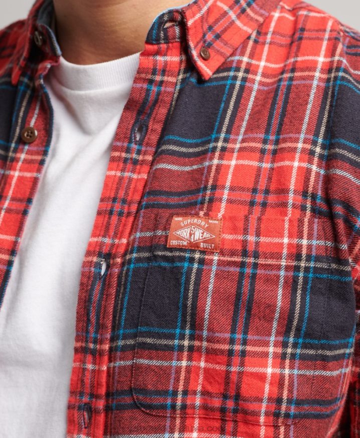 Superdry Organic Cotton Lumberjack Check Shirt Red Men