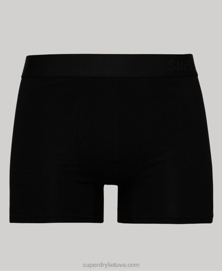 Superdry Organic Cotton Offset Boxer Double Pack Black Men