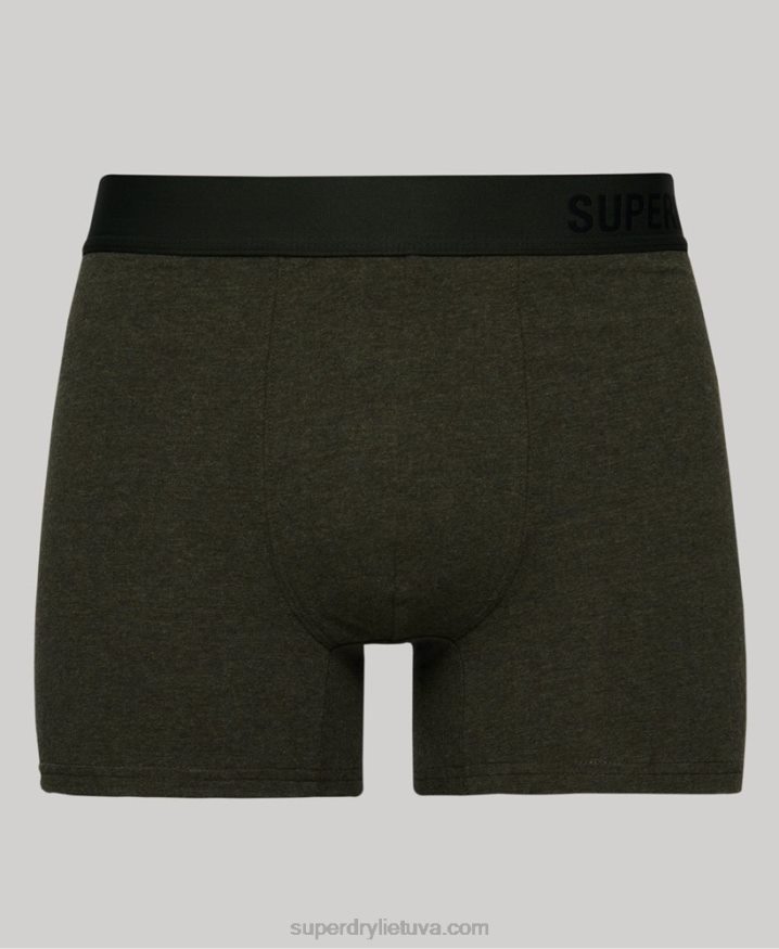 Superdry Organic Cotton Offset Boxer Double Pack Black Men