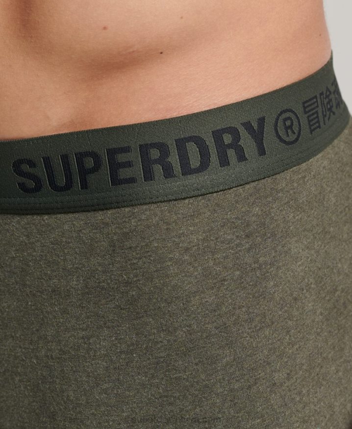 Superdry Organic Cotton Offset Boxer Double Pack Black Men