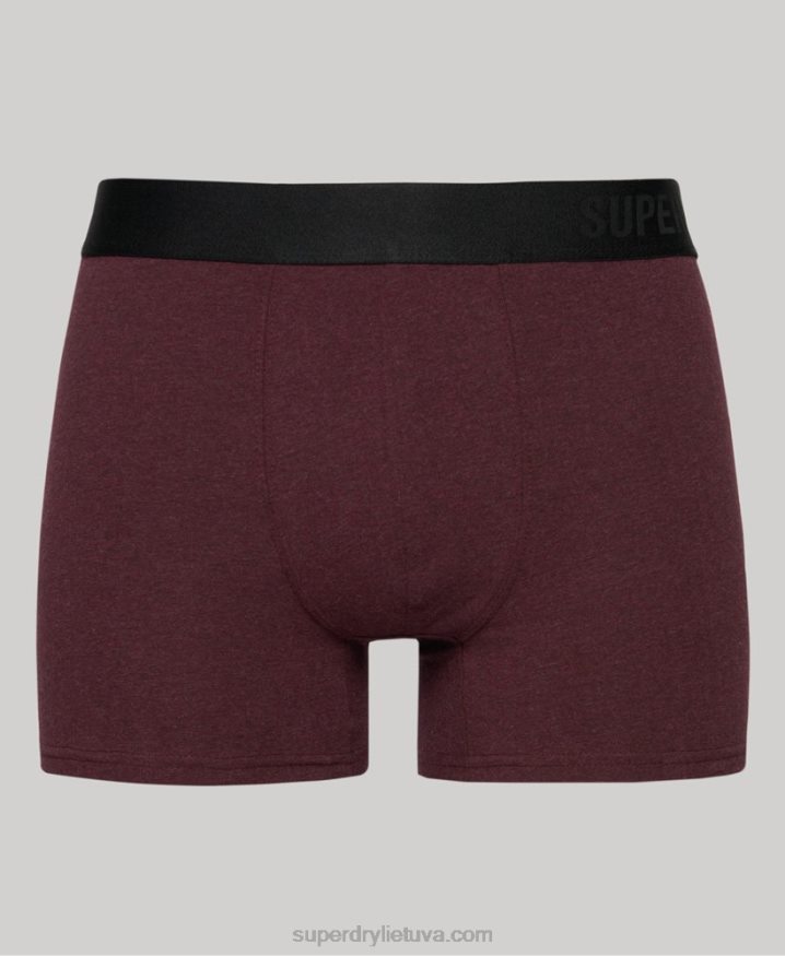 Superdry Organic Cotton Offset Boxer Double Pack Navy Men