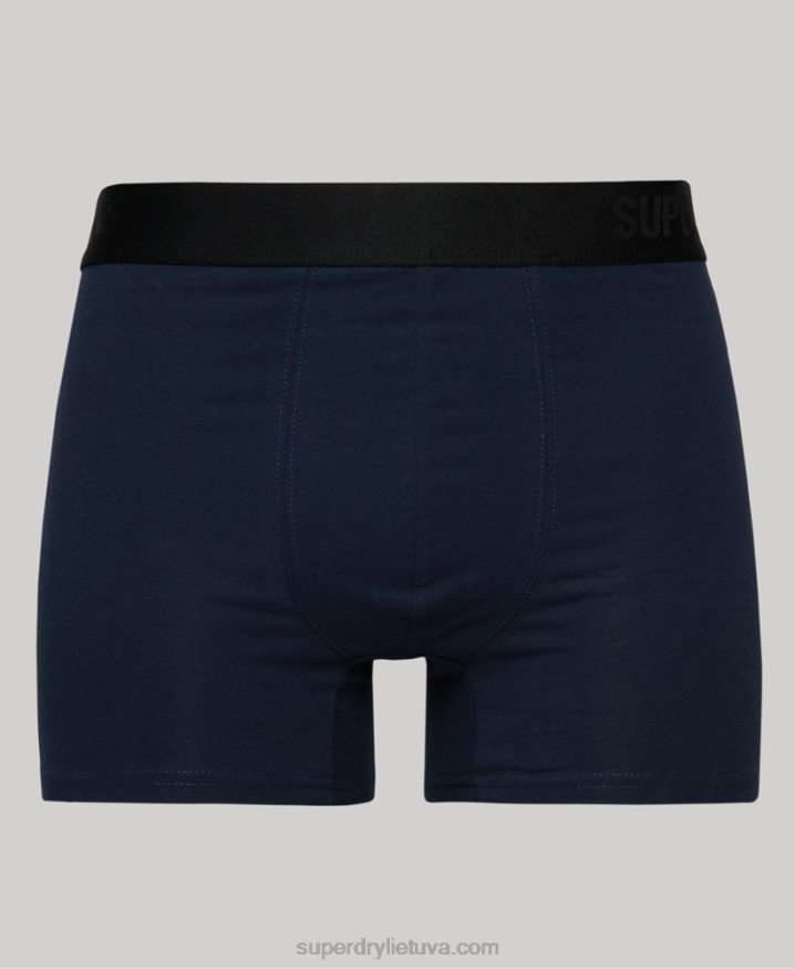 Superdry Organic Cotton Offset Boxer Double Pack Navy Men