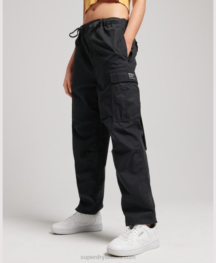 Superdry Organic Cotton Parachute Grip Pants Black Women