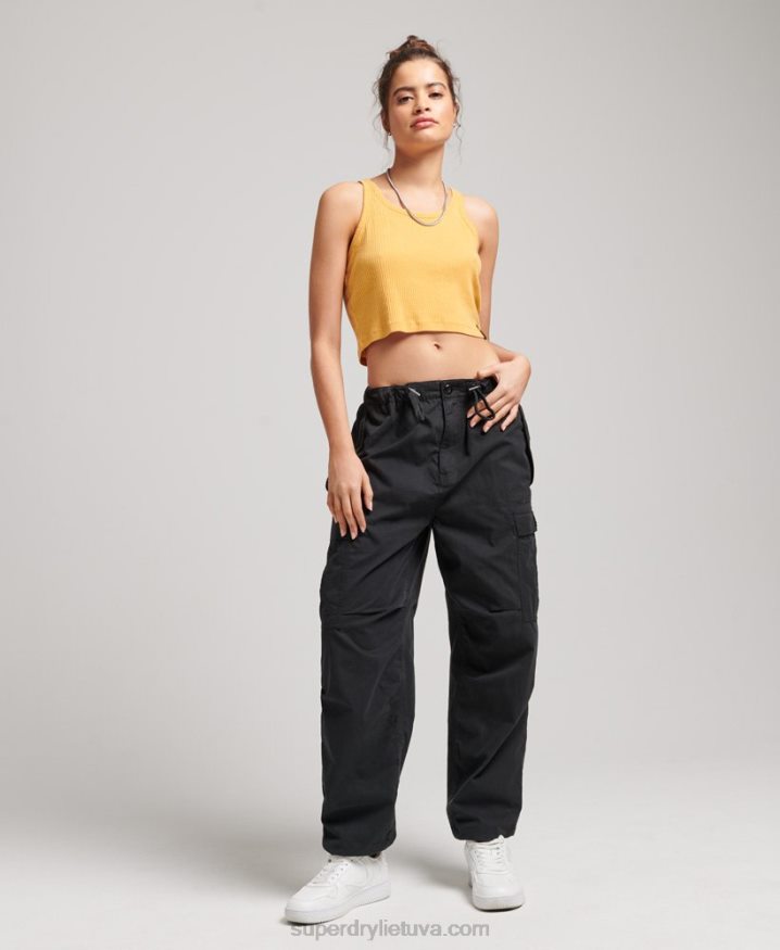 Superdry Organic Cotton Parachute Grip Pants Black Women