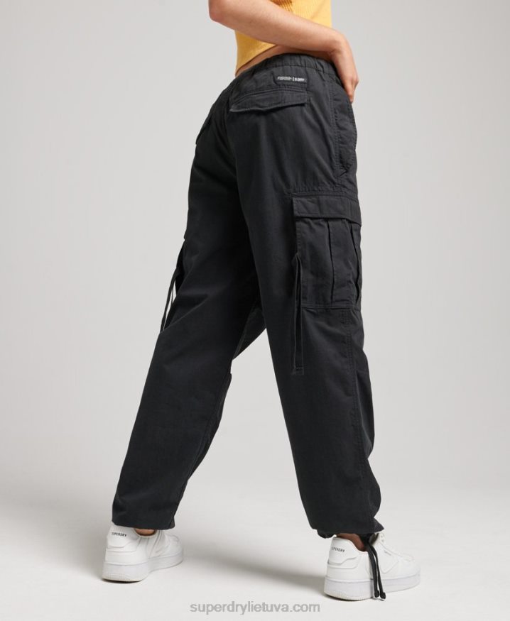 Superdry Organic Cotton Parachute Grip Pants Black Women