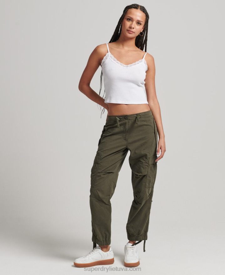 Superdry Organic Cotton Parachute Grip Pants Green Women