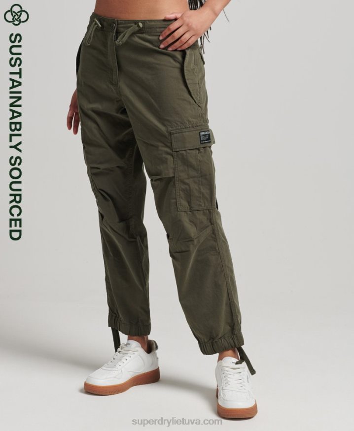 Superdry Organic Cotton Parachute Grip Pants Green Women