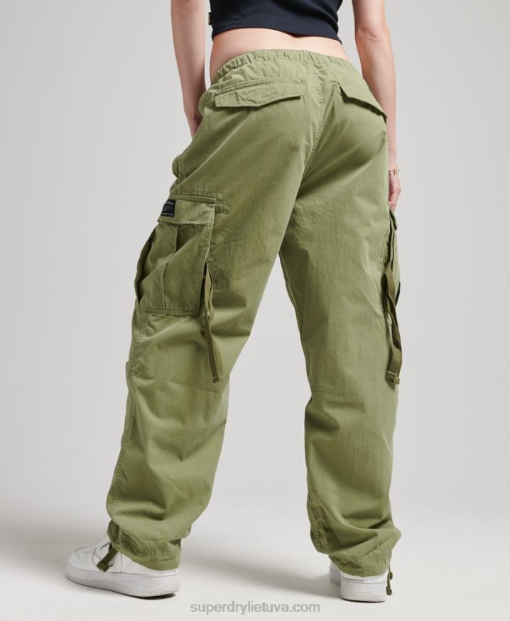 Superdry Organic Cotton Parachute Grip Pants Khaki Women