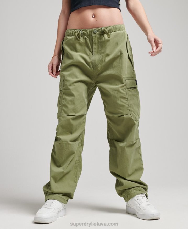 Superdry Organic Cotton Parachute Grip Pants Khaki Women