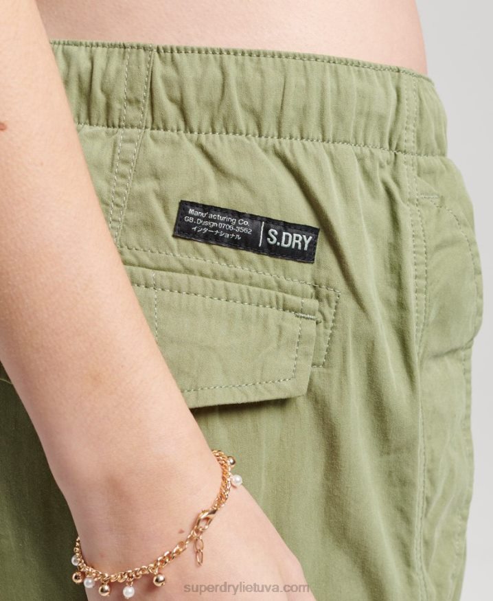 Superdry Organic Cotton Parachute Grip Pants Khaki Women