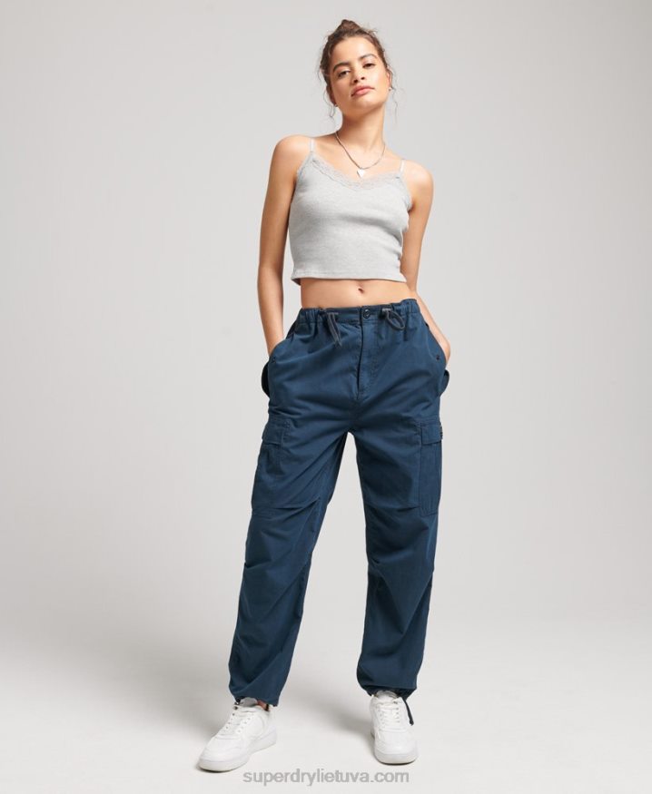 Superdry Organic Cotton Parachute Grip Pants Navy Women