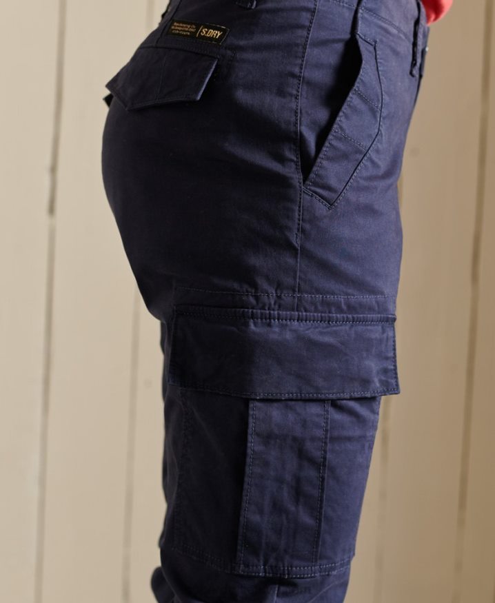 Superdry Organic Cotton Slim Cargo Pants Navy Women