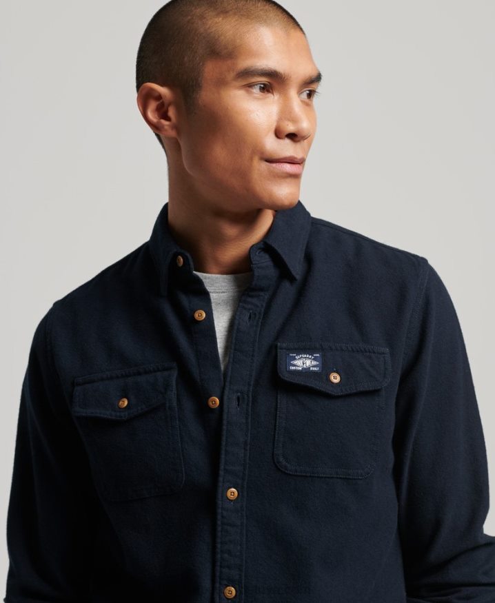 Superdry Organic Cotton Trailsman Flannel Shirt Navy Men