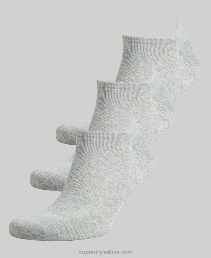 Superdry Organic Cotton Trainer Sock Pack Grey Men