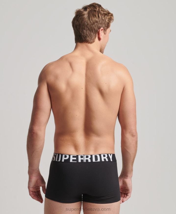 Superdry Organic Cotton Trunk Logo Double Pack Black Men