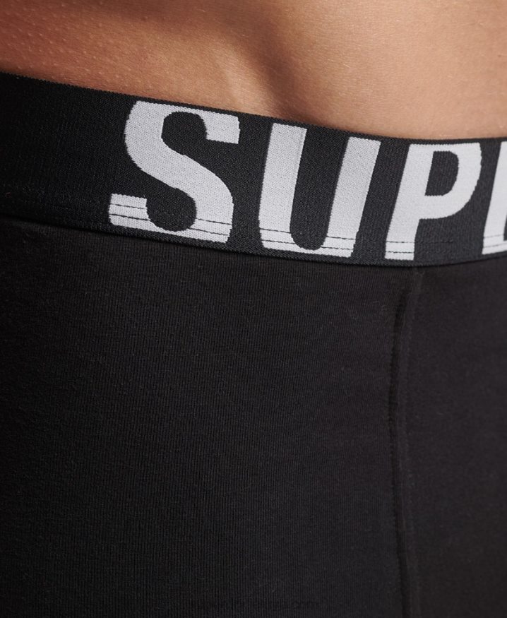 Superdry Organic Cotton Trunk Logo Double Pack Black Men