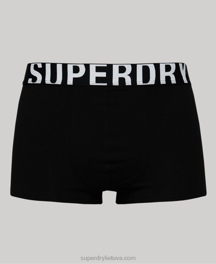 Superdry Organic Cotton Trunk Logo Double Pack Black Men