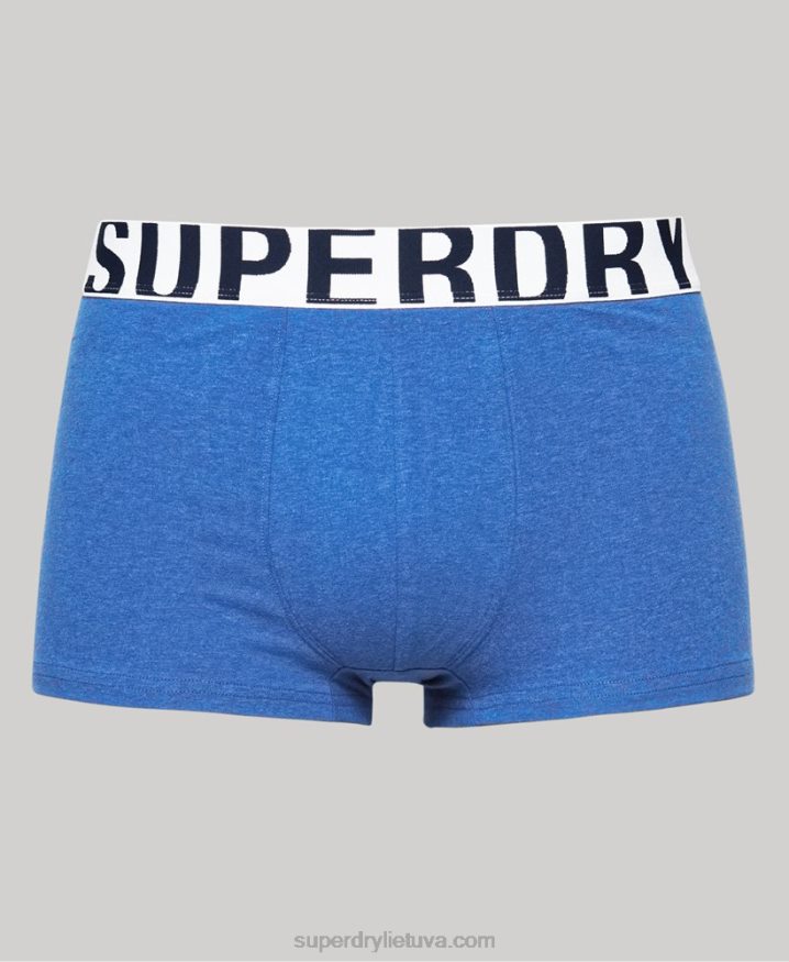 Superdry Organic Cotton Trunk Logo Double Pack Blue Men