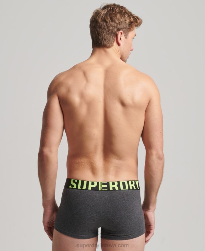 Superdry Organic Cotton Trunk Logo Double Pack Grey Men