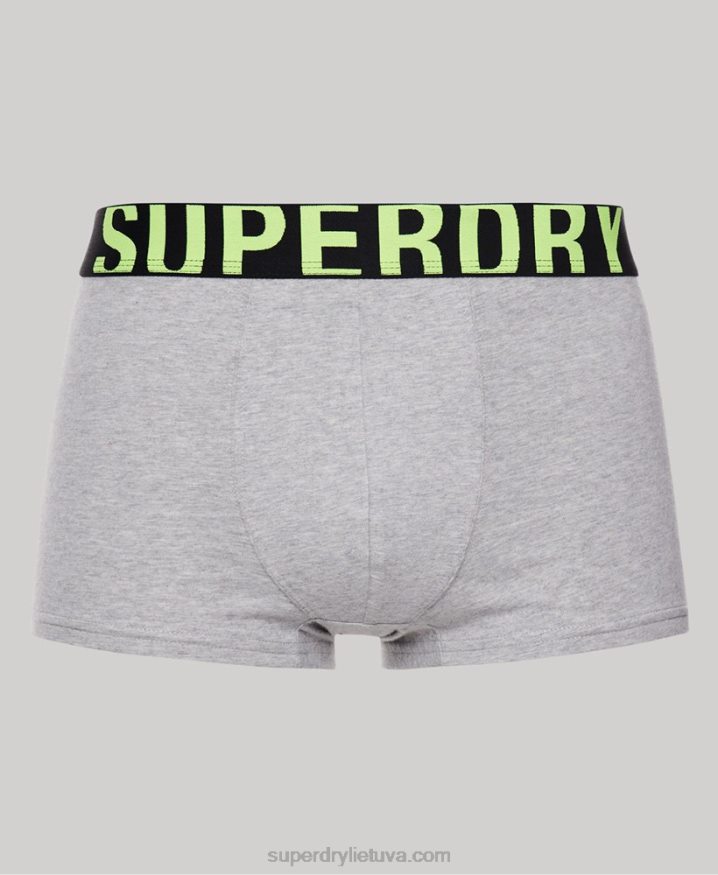 Superdry Organic Cotton Trunk Logo Double Pack Grey Men