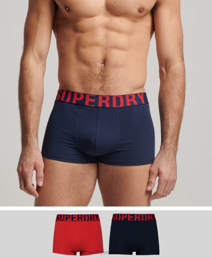 Superdry Organic Cotton Trunk Logo Double Pack Navy Men