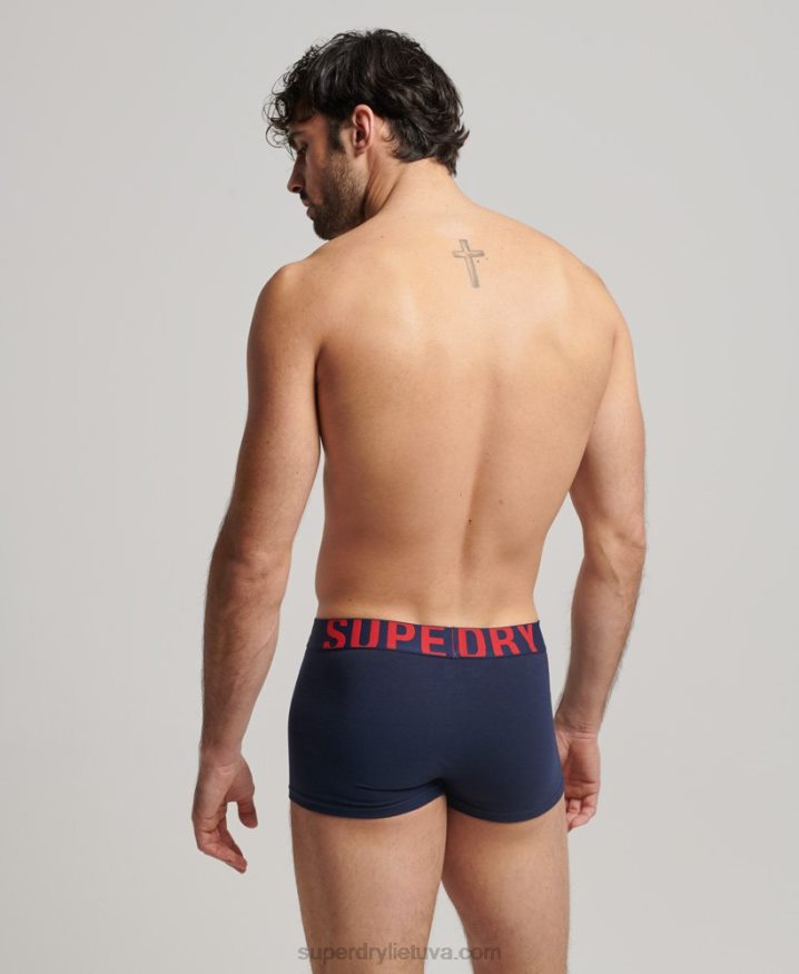 Superdry Organic Cotton Trunk Logo Double Pack Navy Men