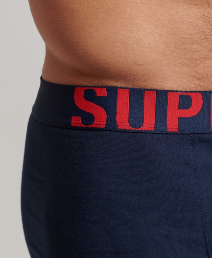 Superdry Organic Cotton Trunk Logo Double Pack Navy Men