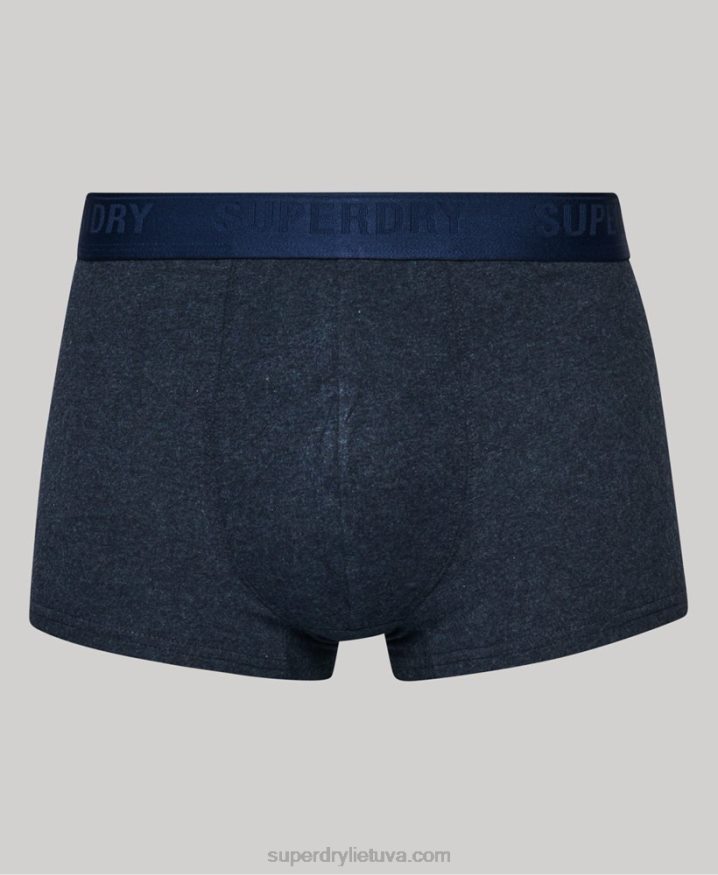 Superdry Organic Cotton Trunk Multi Double Pack Blue Men