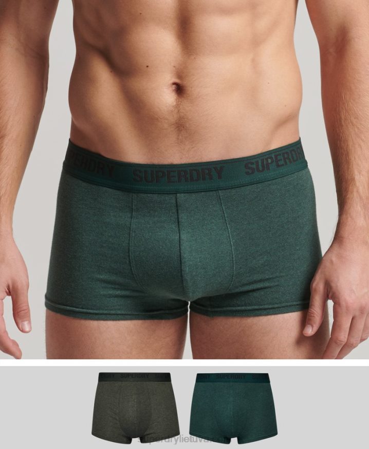 Superdry Organic Cotton Trunk Multi Double Pack Green Men