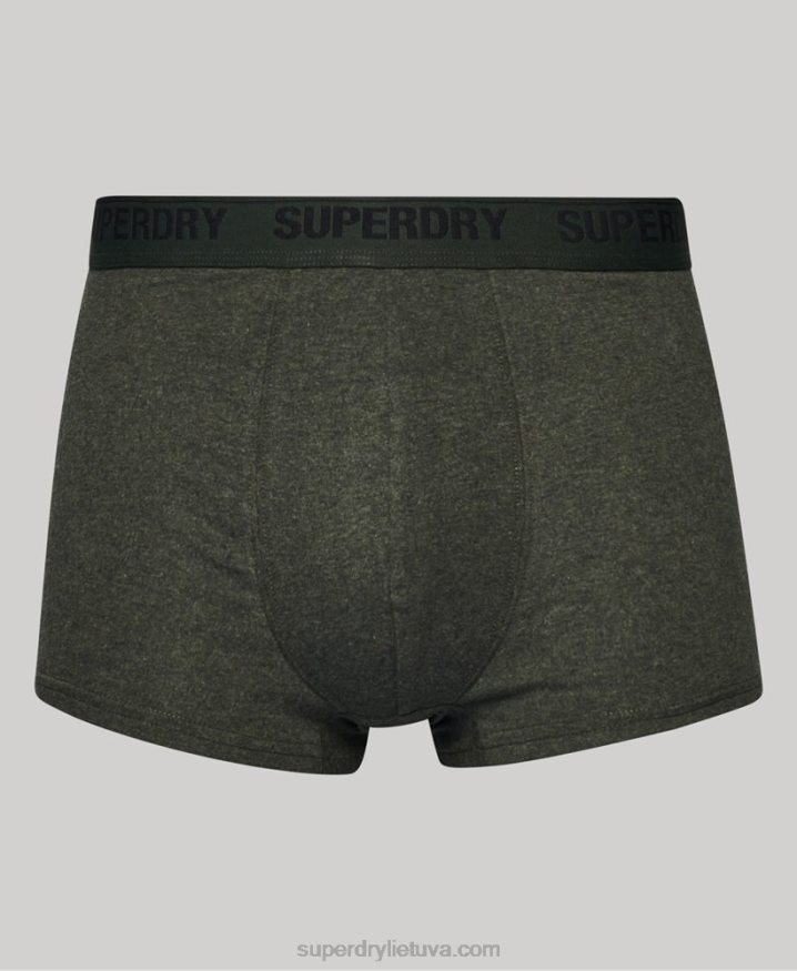 Superdry Organic Cotton Trunk Multi Double Pack Green Men