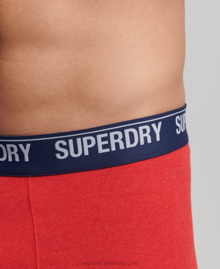 Superdry Organic Cotton Trunk Multi Double Pack Red Men