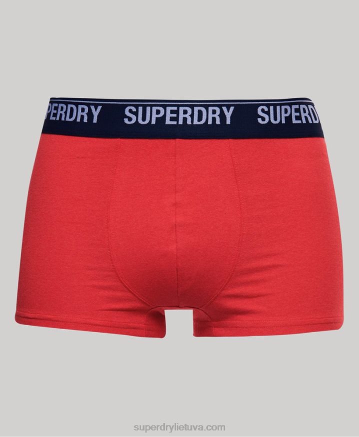 Superdry Organic Cotton Trunk Multi Double Pack Red Men