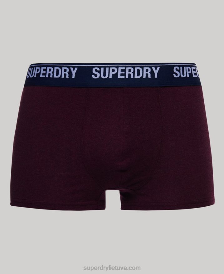 Superdry Organic Cotton Trunk Multi Double Pack Red Men