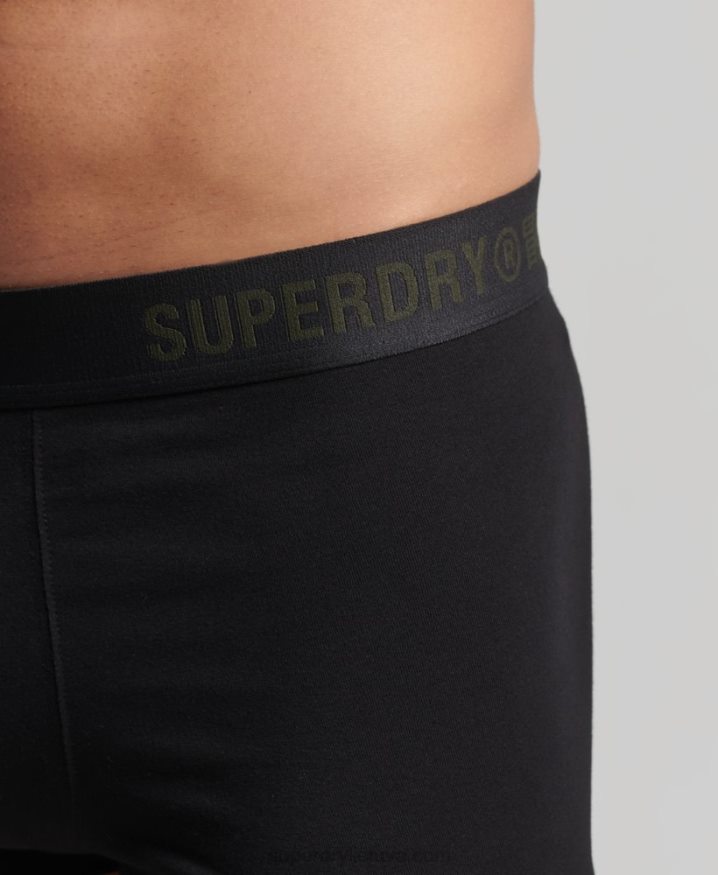 Superdry Organic Cotton Trunk Offset Double Pack Black Men