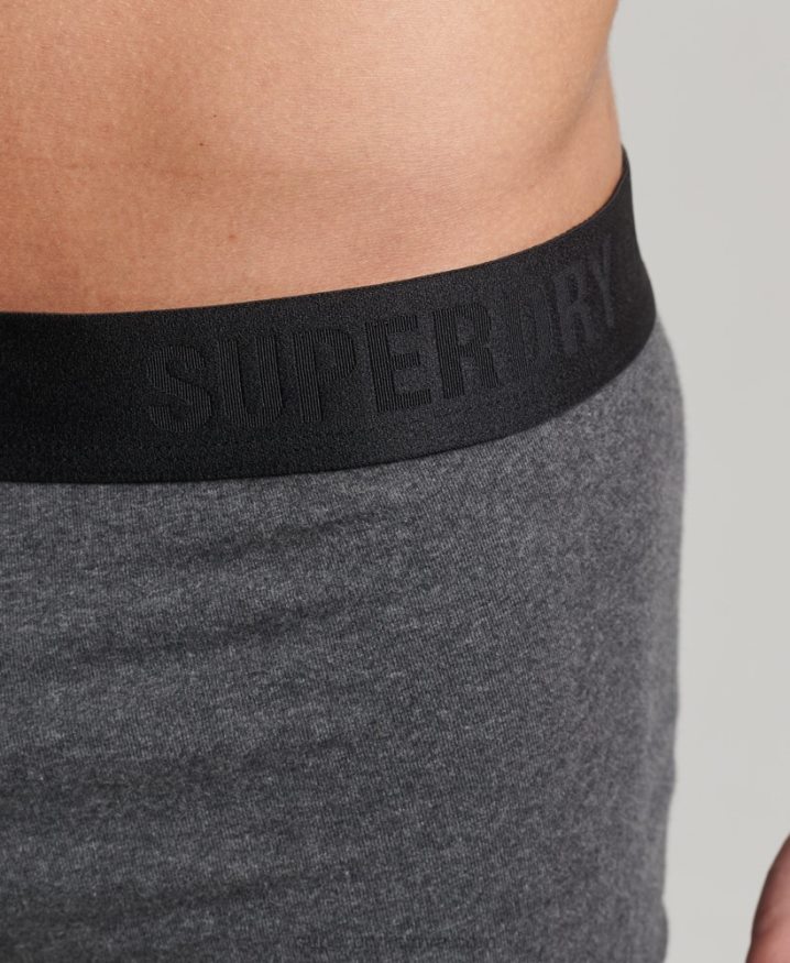 Superdry Organic Cotton Trunk Offset Double Pack Dark Grey Men