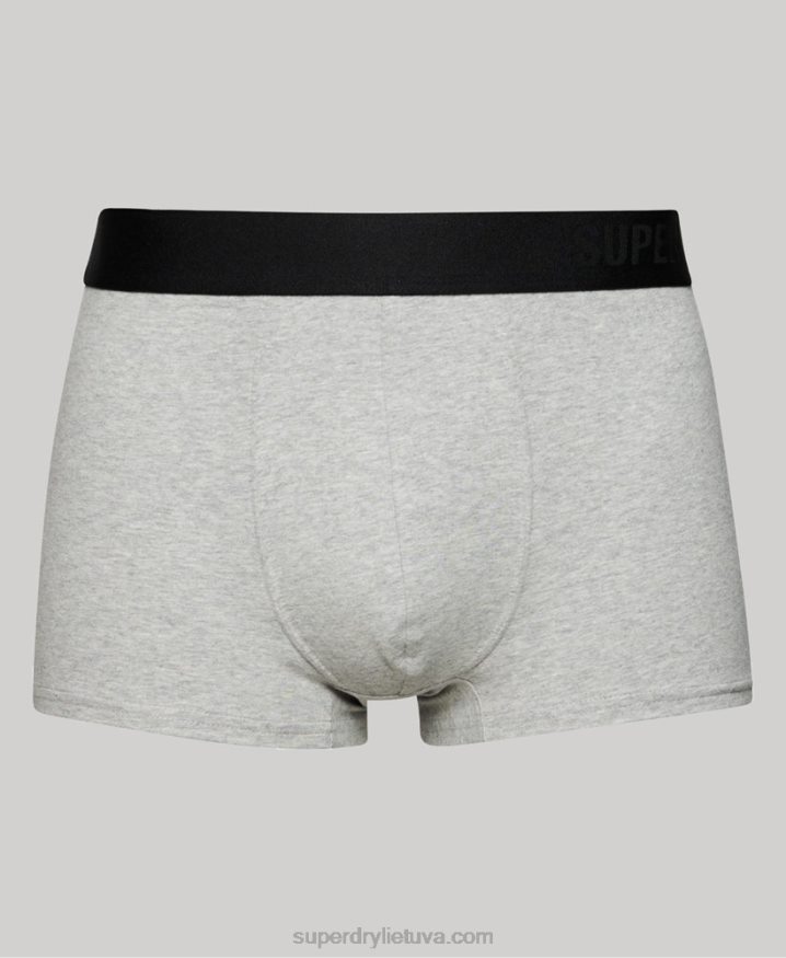 Superdry Organic Cotton Trunk Offset Double Pack Dark Grey Men