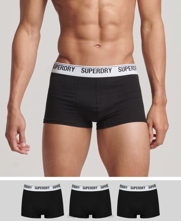 Superdry Organic Cotton Trunk Triple Pack Black Men