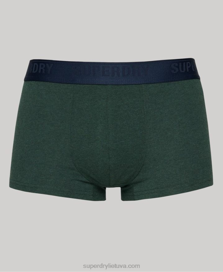 Superdry Organic Cotton Trunk Triple Pack Green Men