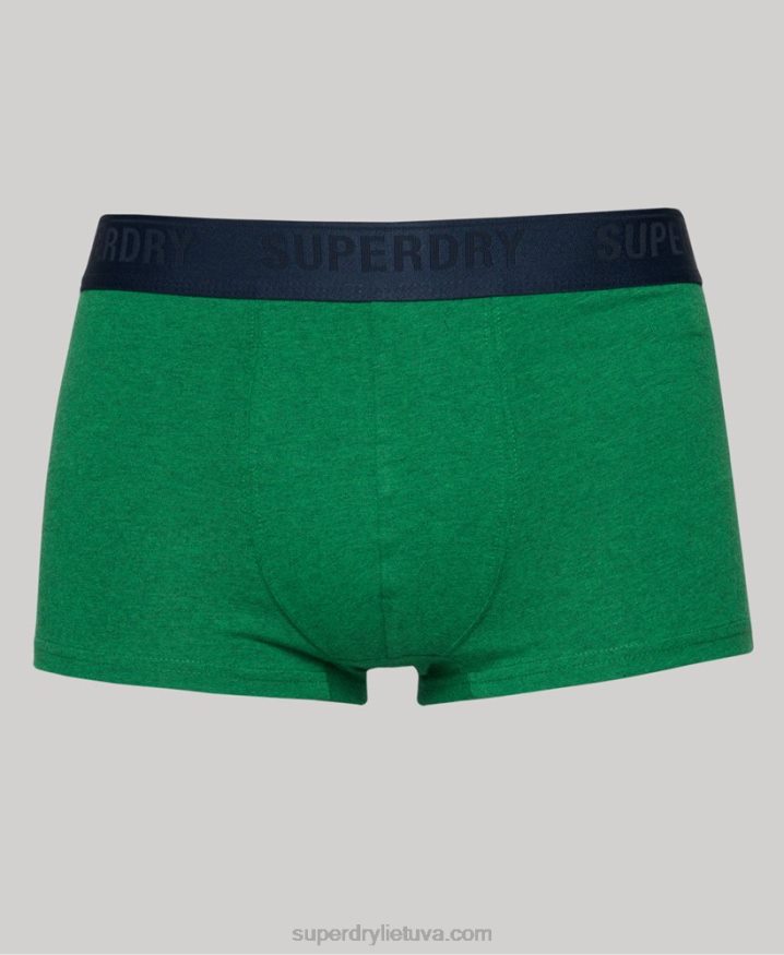 Superdry Organic Cotton Trunk Triple Pack Green Men