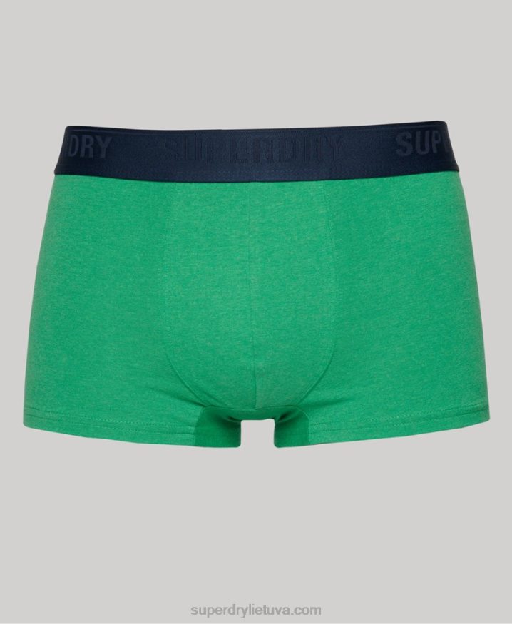 Superdry Organic Cotton Trunk Triple Pack Green Men