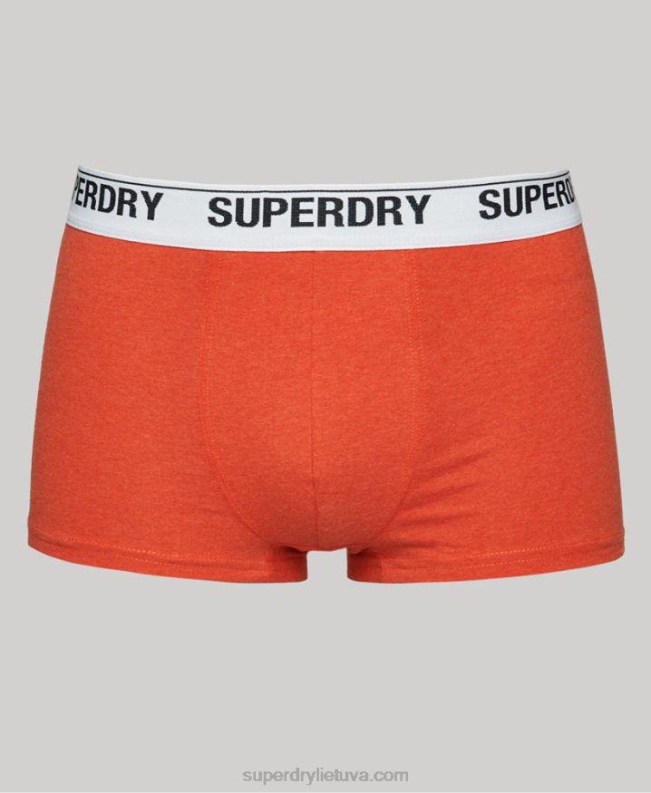 Superdry Organic Cotton Trunk Triple Pack Orange Men