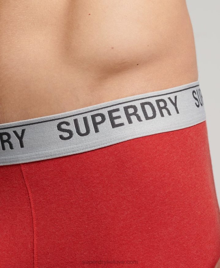 Superdry Organic Cotton Trunk Triple Pack Red Men