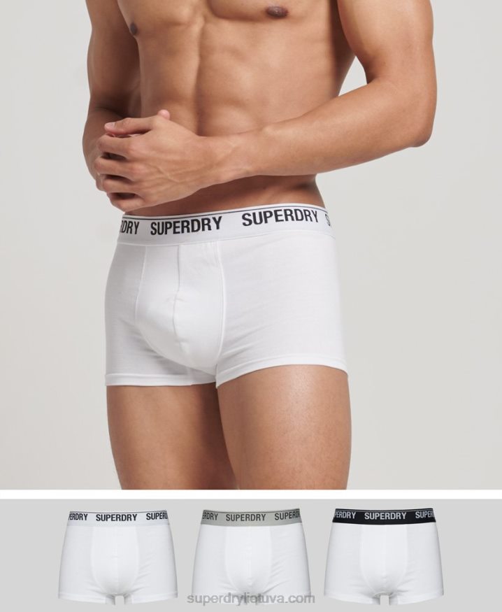 Superdry Organic Cotton Trunk Triple Pack White Men