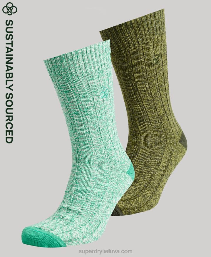 Superdry Organic Cotton Twist Sock Pack Green Men